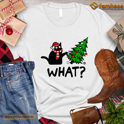 Christmas Cat T-shirt, Black Cat With Christmas Tree What Gift For Cat Lovers, Cat Owners, Cat Tees