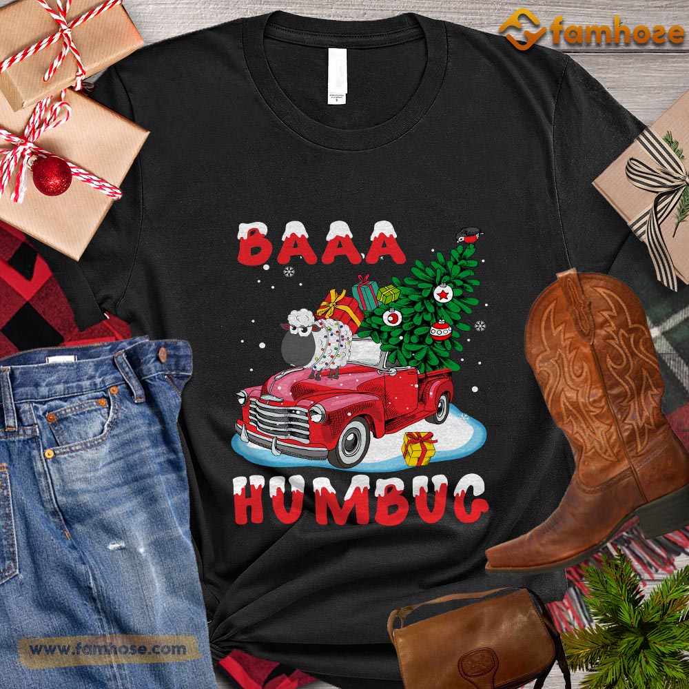 Christmas Sheep T-shirt, Baa Humbug Christmas Gift Sheep Lovers, Sheep Farm, Sheep Tees