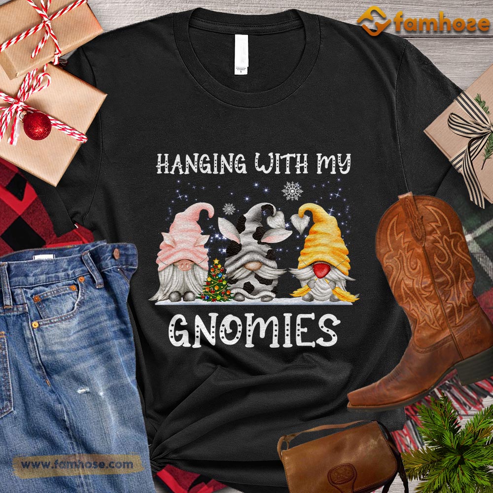 Christmas Gnome T-shirt, Hanging With My Gnomies Christmas Gift Gnome Lovers, Gnome Tees