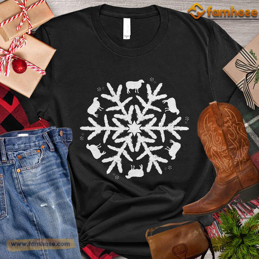 Christmas Sheep T-shirt, Sheeps Arrange Snowflake Christmas Gift For Sheep Lovers, Sheep Farm, Sheep Tees