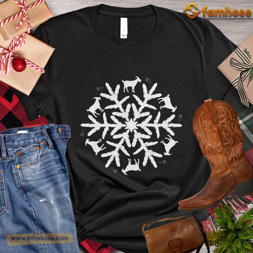 Christmas Goat T-shirt, Goats Arrange Snowflake Christmas Gift For Goat Lovers, Goat Farm, Goat Tees