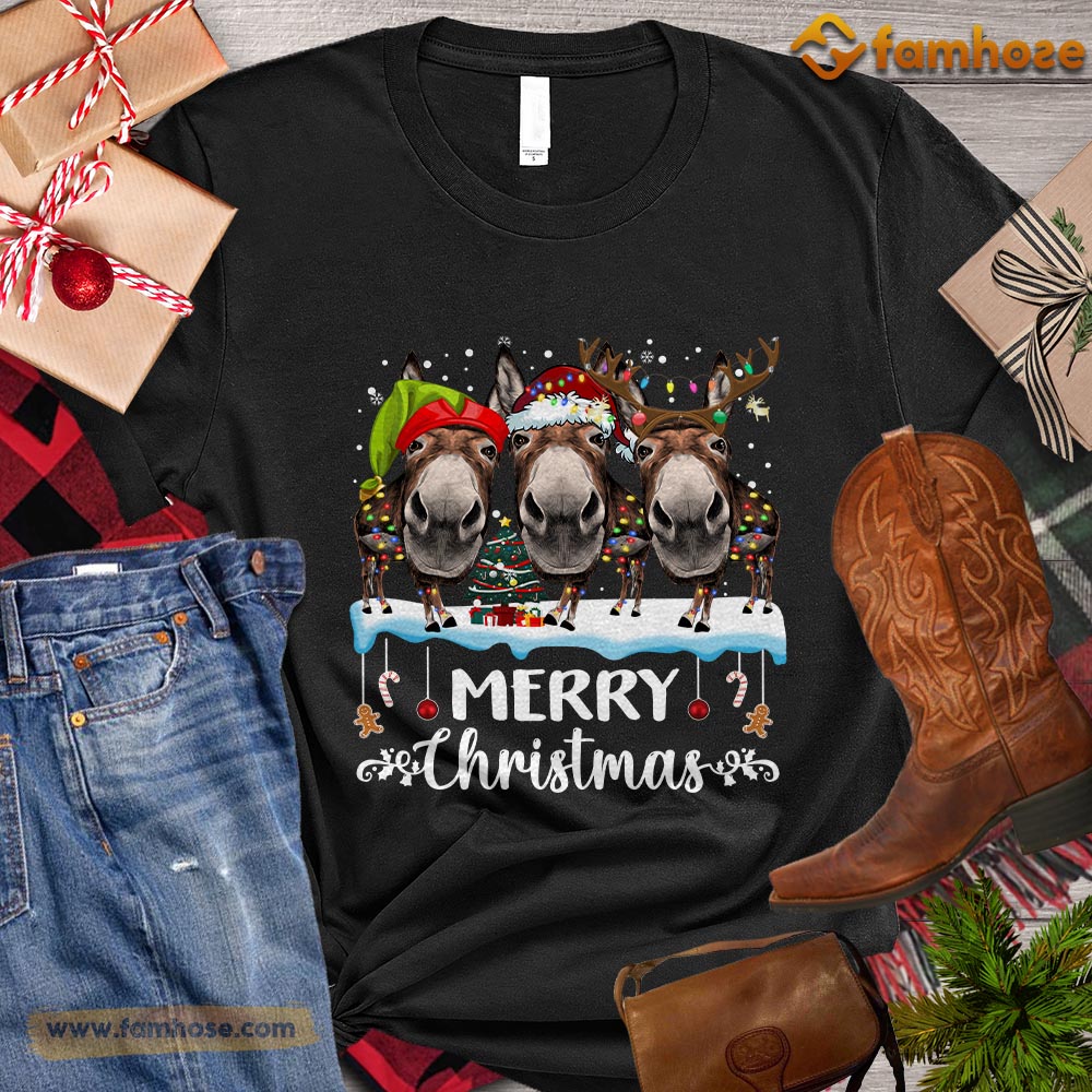 Donkey. Shop Christmas Donkey T-shirt, Merry Christmas Gift For Donkey Lovers, Donk ...