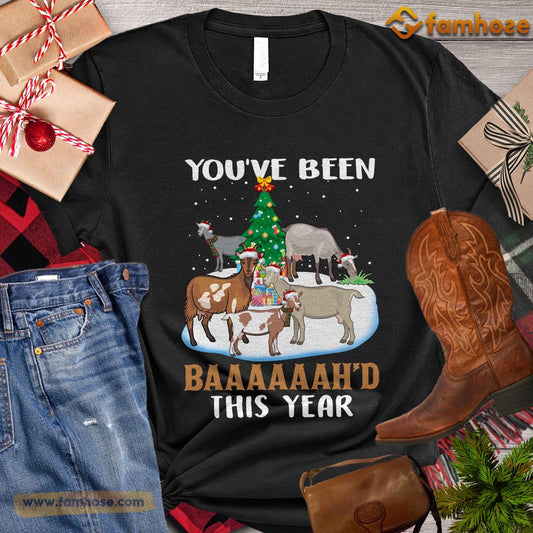 Christmas Goat T-shirt, You've Been Baaah'd This Year Gift For Goat Lovers, Goat Farm, Goat Tees