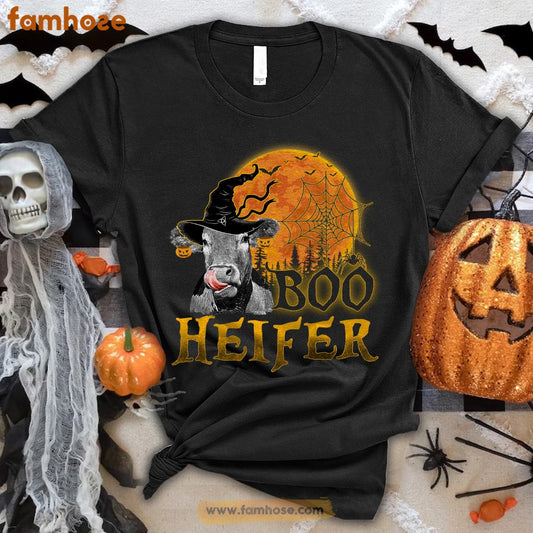 Cow Halloween T-shirt, Boo Heifer Costume Halloween Gift For Cow Lovers, Cow Farmer