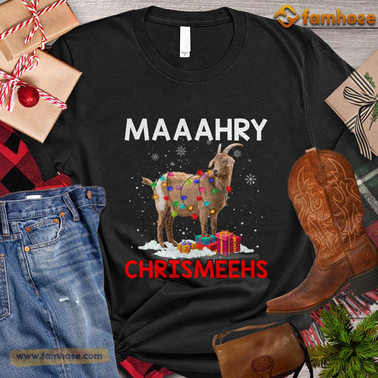 Christmas Goat T-shirt, Maahry Chrismeehs Christmas Gift For Goat Lovers, Goat Farm, Goat Tees