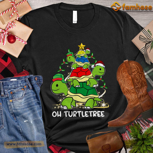 Cute Christmas Turtle T-shirt, Oh Turtletree Turtles Arrange Christmas Tree Christmas Gift For Turtle Lovers, Turtle Owners