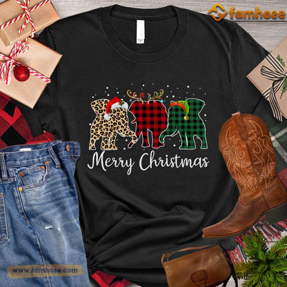 Christmas Elephant T-shirt, Merry Christmas Elephant ELF Leopard Reindeer Gift For Elephant Lovers, Elephant Farmers