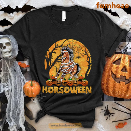 Halloween Horse T-shirt, Horsoween Harror Horse Costume Halloween Gift For Horse Lovers, Horse Riders, Equestrians