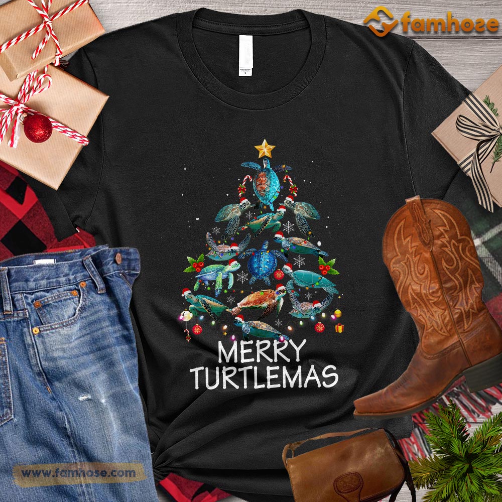 Christmas Turtle T-shirt, Merry Turtlemas Christmas Tree Christmas Gift For Turtle Lovers, Turtle Owners