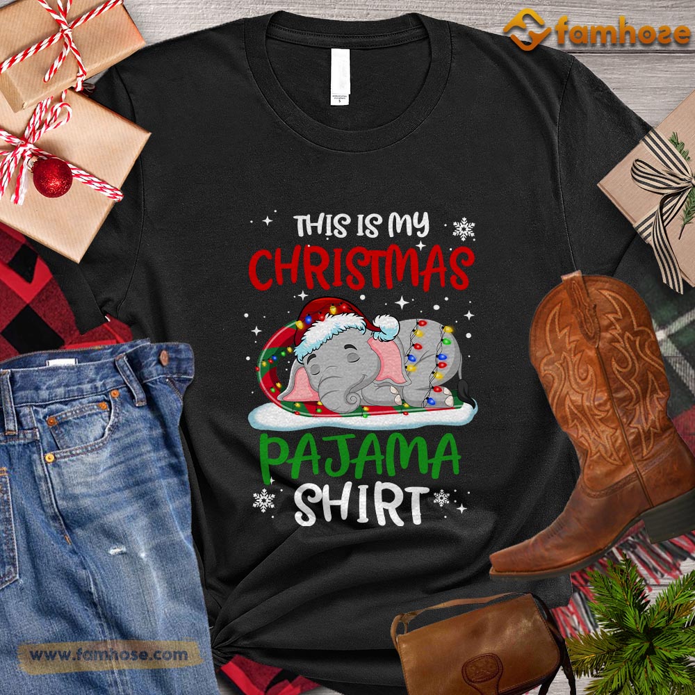 Christmas Elephant T-shirt, This Is My Christmas Pajama Shirt Gift For Elephant Lovers, Elephant Tees