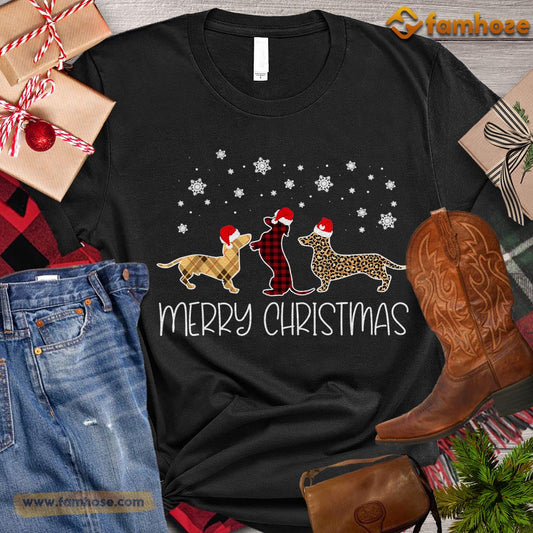 Christmas Dog T-shirt, Merry Christmas Dogs Leopard Santa Hats Gift For Dog Lovers, Dog Owners, Dog Tees