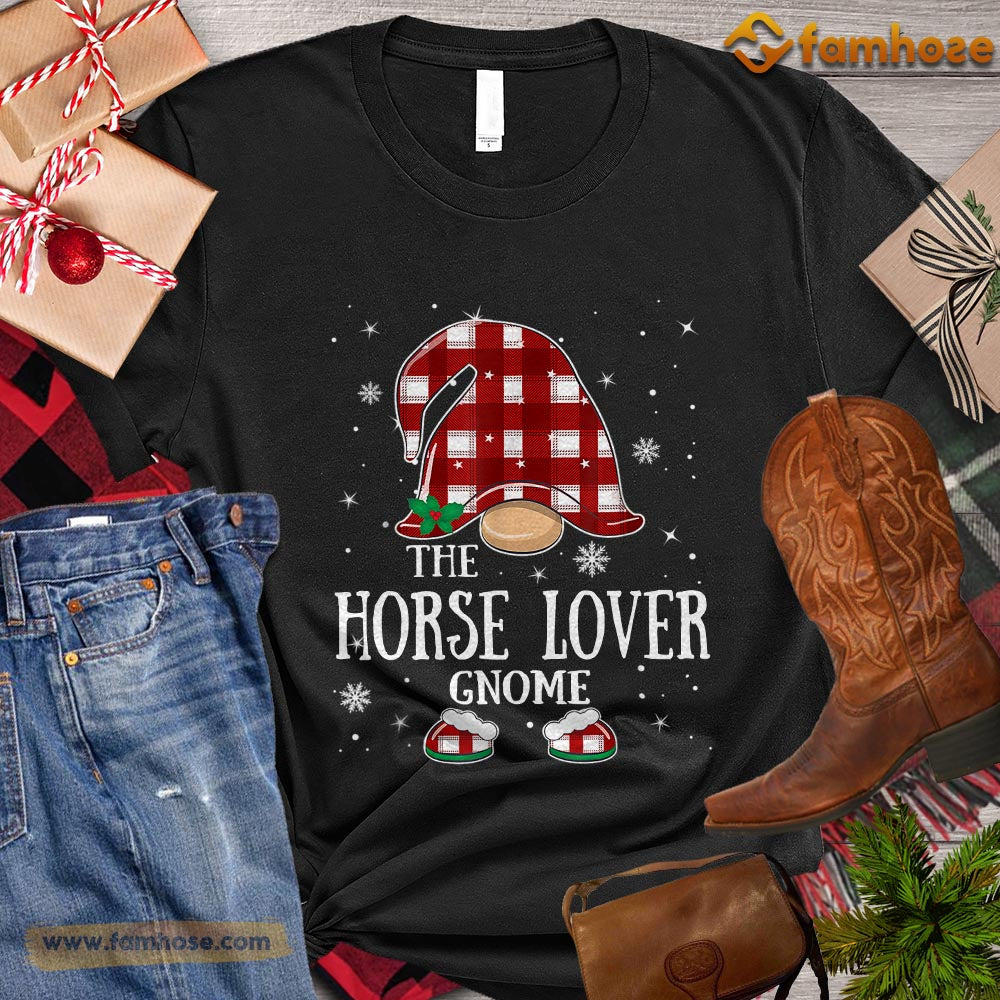 Christmas Horse T-shirt, The Horse Lover Gnome Christmas Gift For Horse Lovers, Horse Riders, Equestrians