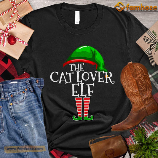 Christmas Cat T-shirt, The Cat Lover ELF Gift For Cat Lovers, Cat Owners, Cat Tees