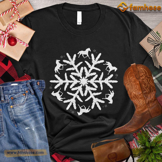 Christmas Horse T-shirt, Horses Arrange Snowflake Christmas Gift For Horse Lovers, Horse Farm, Horse Tees