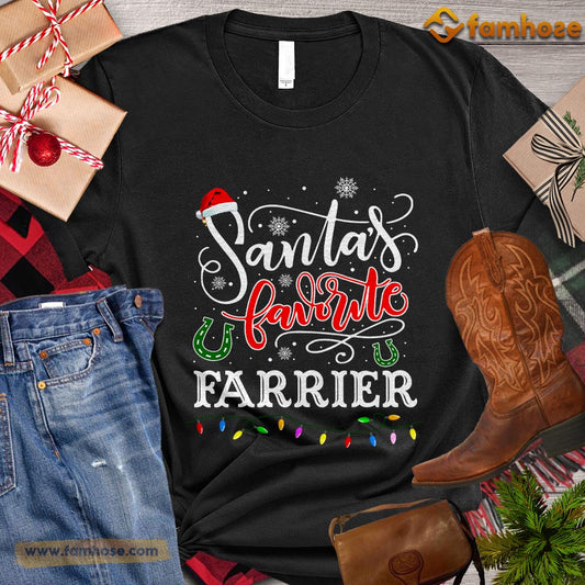 Christmas Farrier T-shirt, Santa Favorite Farrier Christmas Gift Farrier Lovers, Farrier Tees