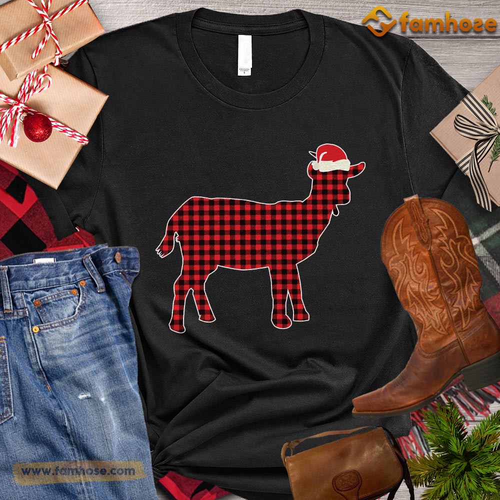 Christmas Goat T-shirt, Goat Santa Hat Gift For Goat Lovers, Goat Farm, Goat Tees