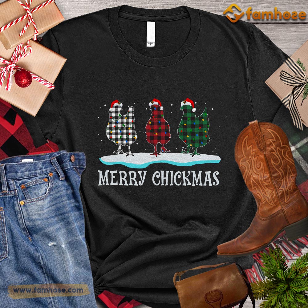 Christmas Chicken T-shirt, Merry Chickmas ELF Santa Christmas Gift For Chicken Lovers, Chicken Farm, Chicken Tees