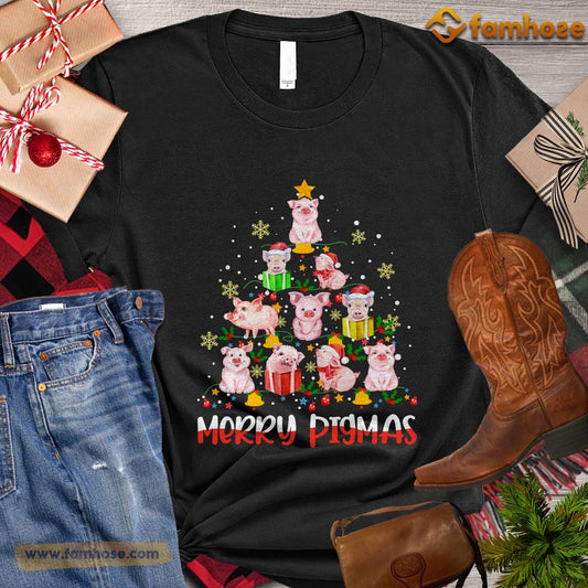 Christmas Pig T-shirt, Merry Pigmas Chrismas Tree Christmas Gift For Pig Lovers, Pig Farm, Pig Tees