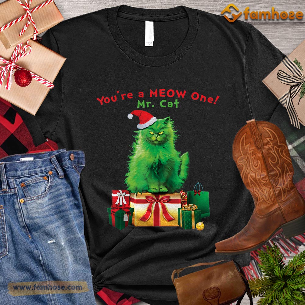 Cool Christmas Cat T-shirt, You'ra Meow One Gift For Cat Lovers, Cat Owners, Cat Tees