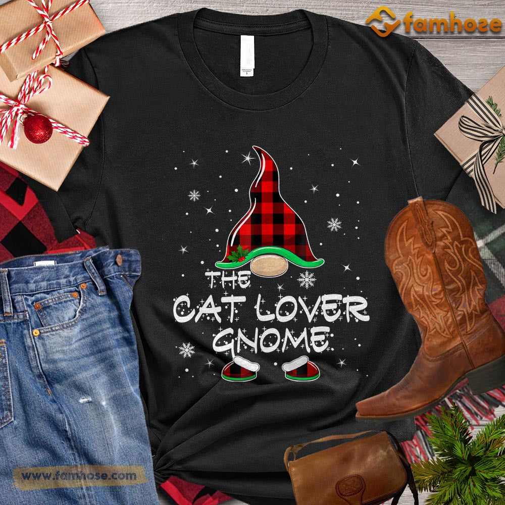 Christmas Cat T-shirt, The Cat Lover Gnome Gift For Cat Lovers, Cat Owners, Cat Tees