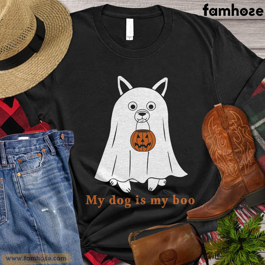 Halloween Dog T-shirt, My Dog Is My Boo Gift For Dog Lovers, Dog Owners, Dog Tees