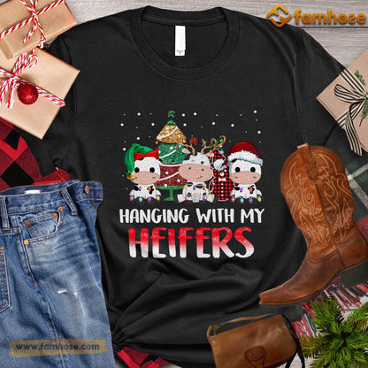 Cute Christmas Cow T-shirt, Hanging With My Heifers Christmas Gift For Cow Lovers, Cow Farm, Cow Tees