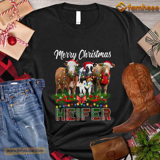 Christmas Cow T-shirt, Merry Christmas Heifers Christmas Gift For Cow Lovers, Cow Farm, Cow Tees