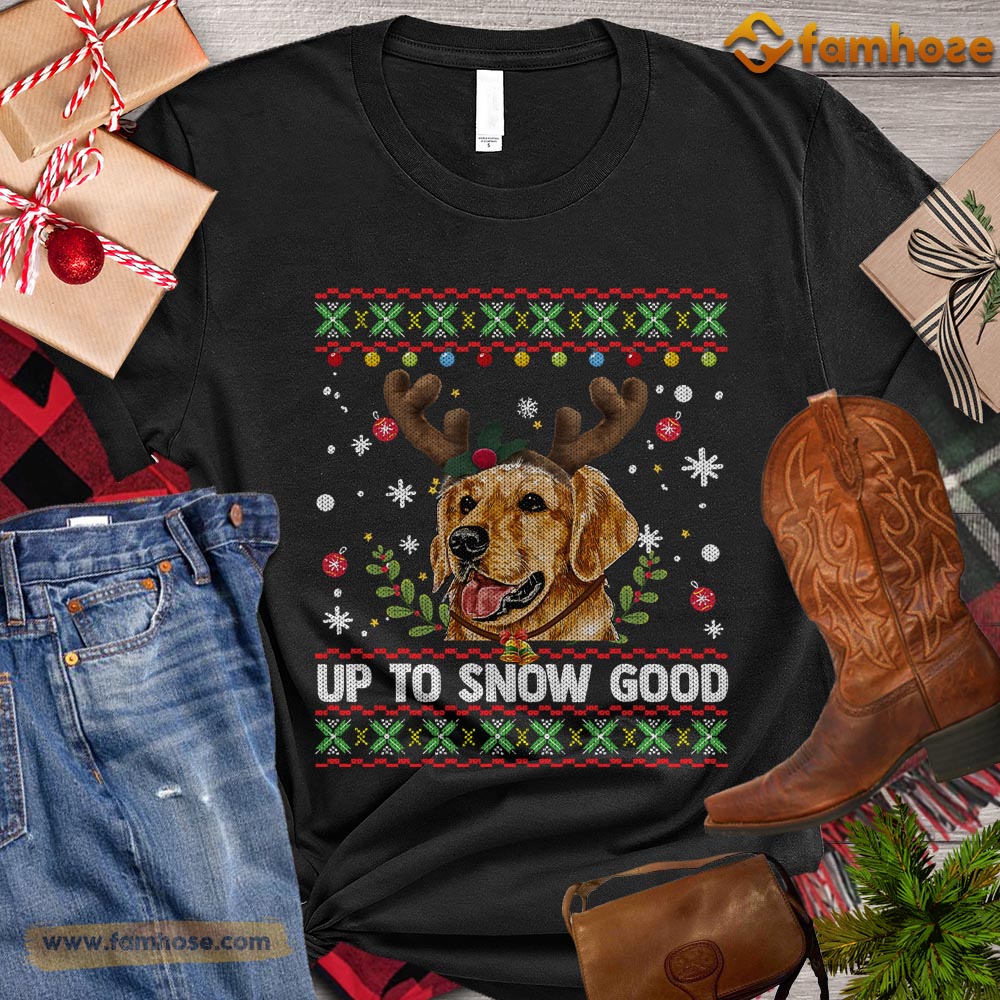 Christmas Dog T-shirt, Up To Snow Good Reindeer Gift For Dog Lovers, Dog Owners, Dog Tees