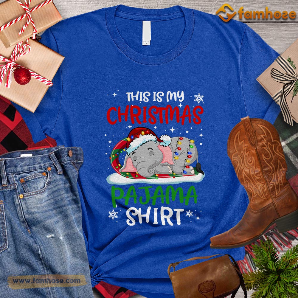 Christmas Elephant T-shirt, This Is My Christmas Pajama Shirt Gift For Elephant Lovers, Elephant Tees