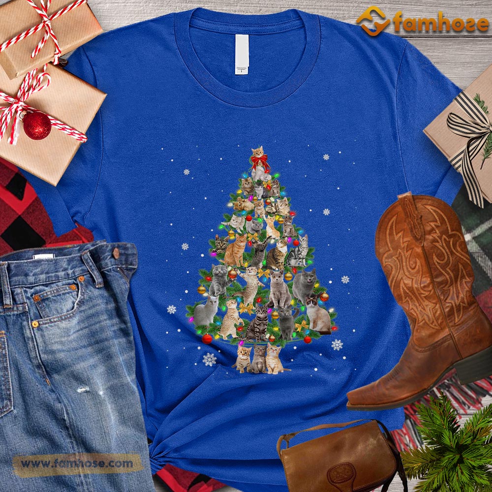 Christmas Cat T-shirt, Cats Arrange Christmas Tree Gift For Cat Lovers, Cat Owners, Cat Tees