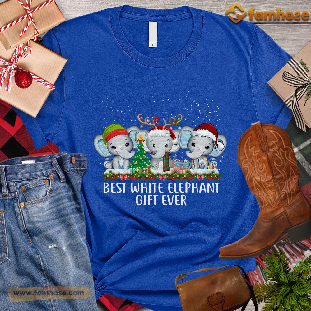 Christmas Elephant T-shirt, Best White Elephant Gift Ever Christmas Gift For Elephant Lovers, Elephant Tees