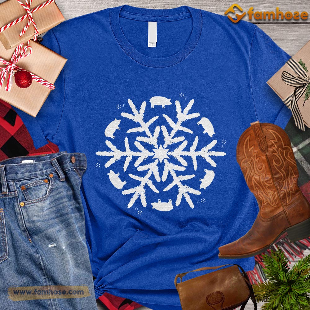 Christmas Pig T-shirt, Pigs Arrange Snowflake Christmas Gift For Pig Lovers, Pig Farm, Pig Tees