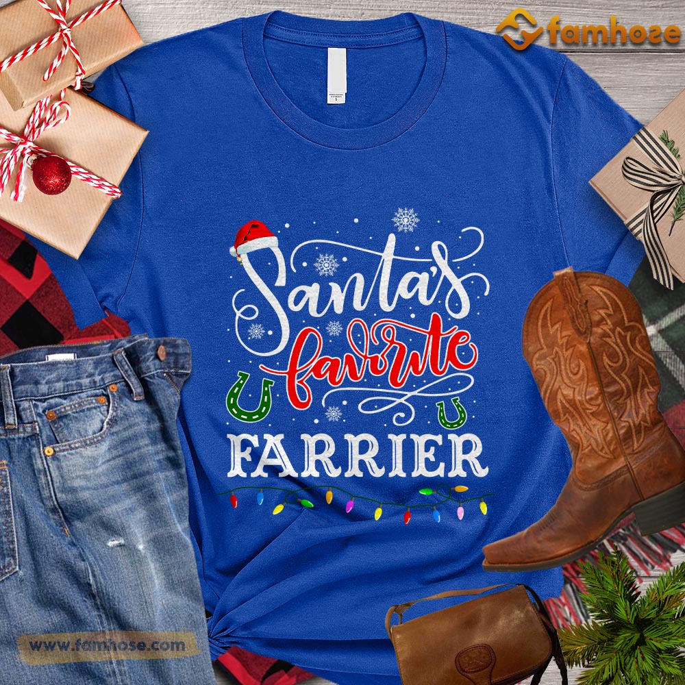 Christmas Farrier T-shirt, Santa Favorite Farrier Christmas Gift Farrier Lovers, Farrier Tees