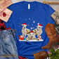 Christmas Goat T-shirt, Goats With Santa Hats Snowflake Gift For Goat Lovers, Goat Farm, Goat Tees