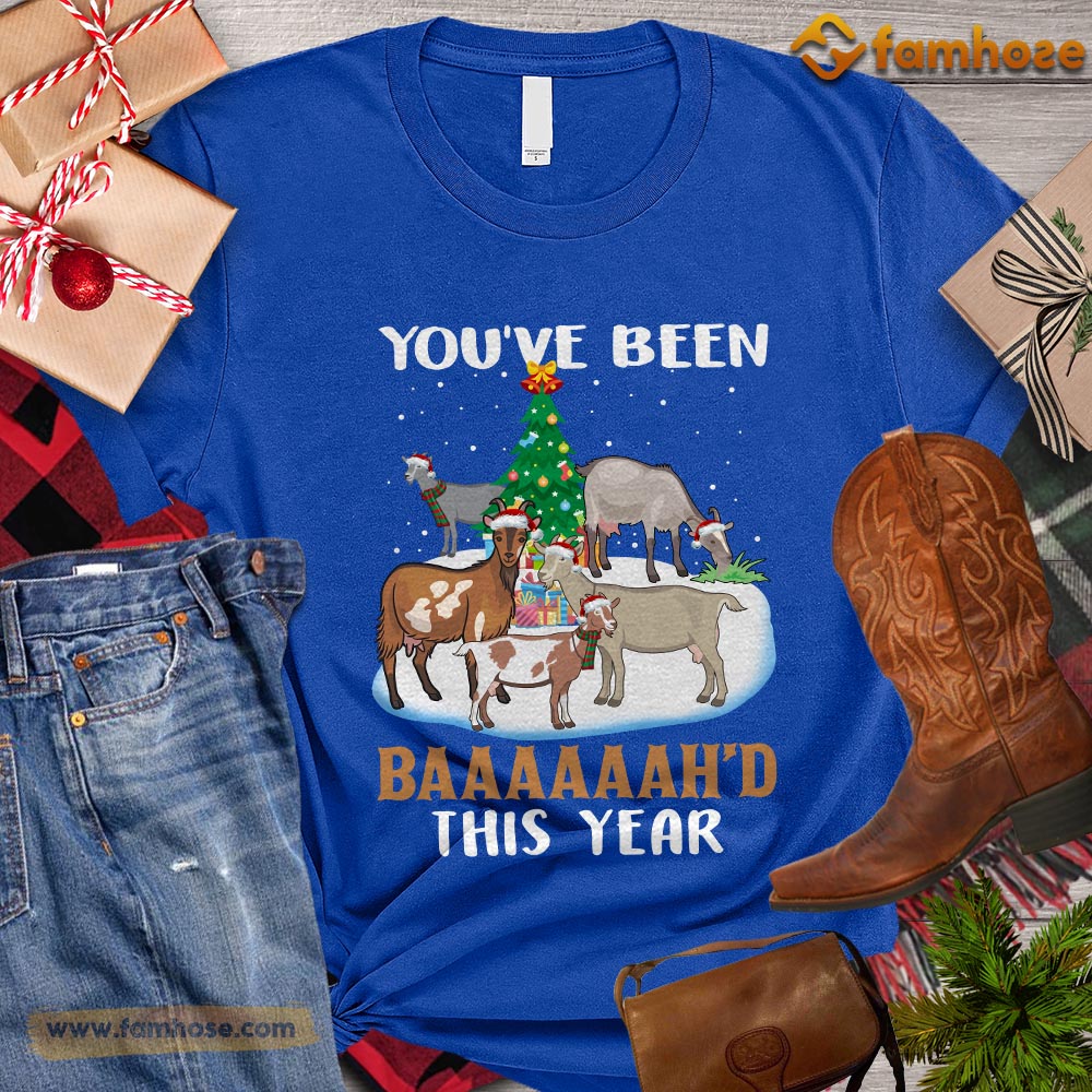 Christmas Goat T-shirt, You've Been Baaah'd This Year Gift For Goat Lovers, Goat Farm, Goat Tees