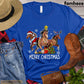 Horse Christmas T-shirt, Merry Christmas Santa ELF Deer Christmas Gift For Horse Lovers, Horse Riders, Equestrians