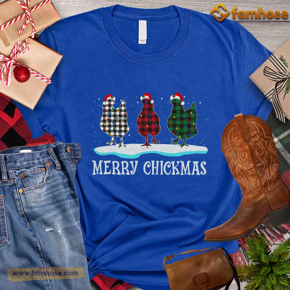 Christmas Chicken T-shirt, Merry Chickmas ELF Santa Christmas Gift For Chicken Lovers, Chicken Farm, Chicken Tees