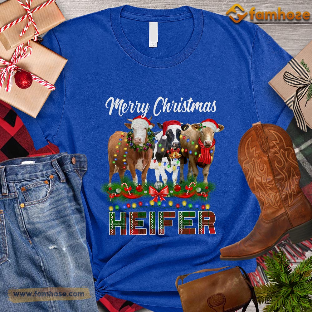 Christmas Cow T-shirt, Merry Christmas Heifers Christmas Gift For Cow Lovers, Cow Farm, Cow Tees