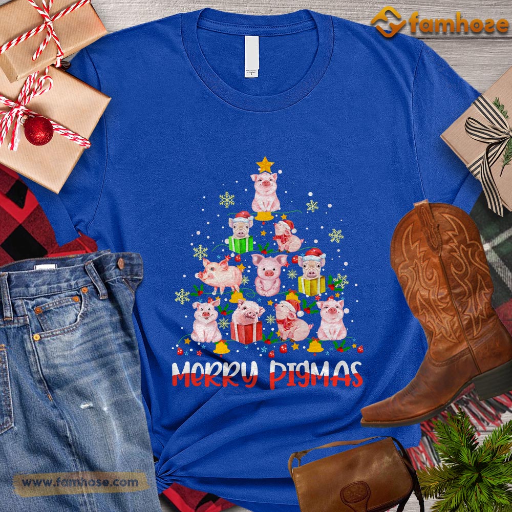 Christmas Pig T-shirt, Merry Pigmas Chrismas Tree Christmas Gift For Pig Lovers, Pig Farm, Pig Tees