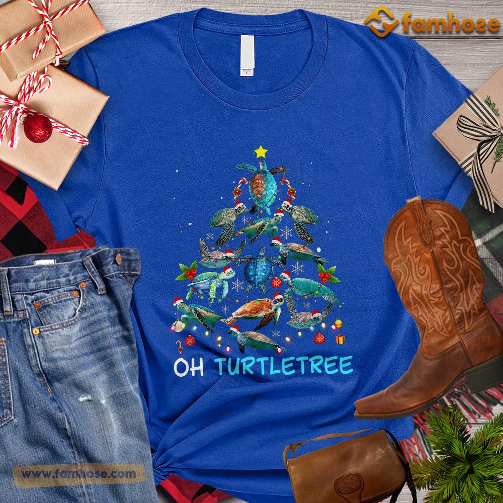 Christmas Turtle T-shirt, Oh Turtletree Turtles Arrange Christmas Tree Christmas Gift For Turtle Lovers, Turtle Owners