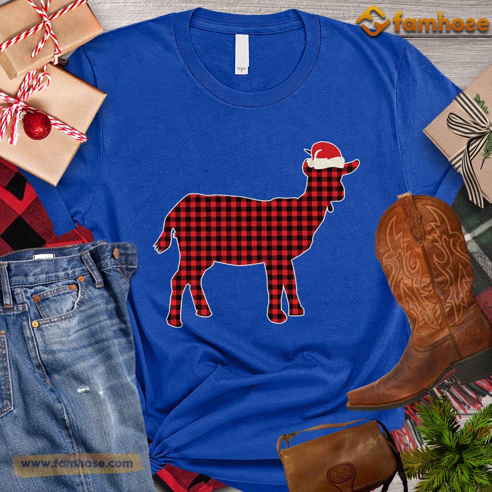 Christmas Goat T-shirt, Goat Santa Hat Gift For Goat Lovers, Goat Farm, Goat Tees