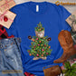 Christmas Cat T-shirt, Christmas Tree With Cat Gift For Cat Lovers, Cat Owners, Cat Tees