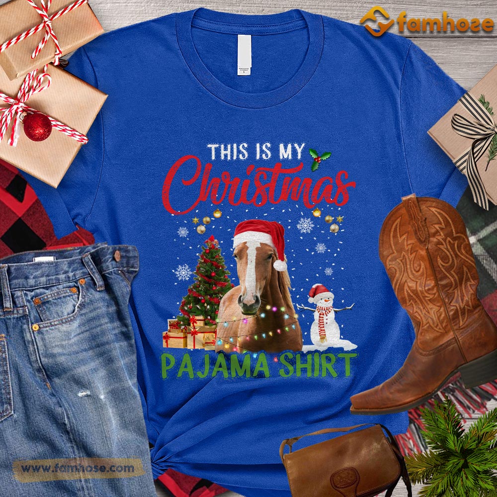 Christmas Horse T-shirt, This Is My Christmas Pajama Shirt Gift For Horse Lovers, Horse Riders, Equestrians