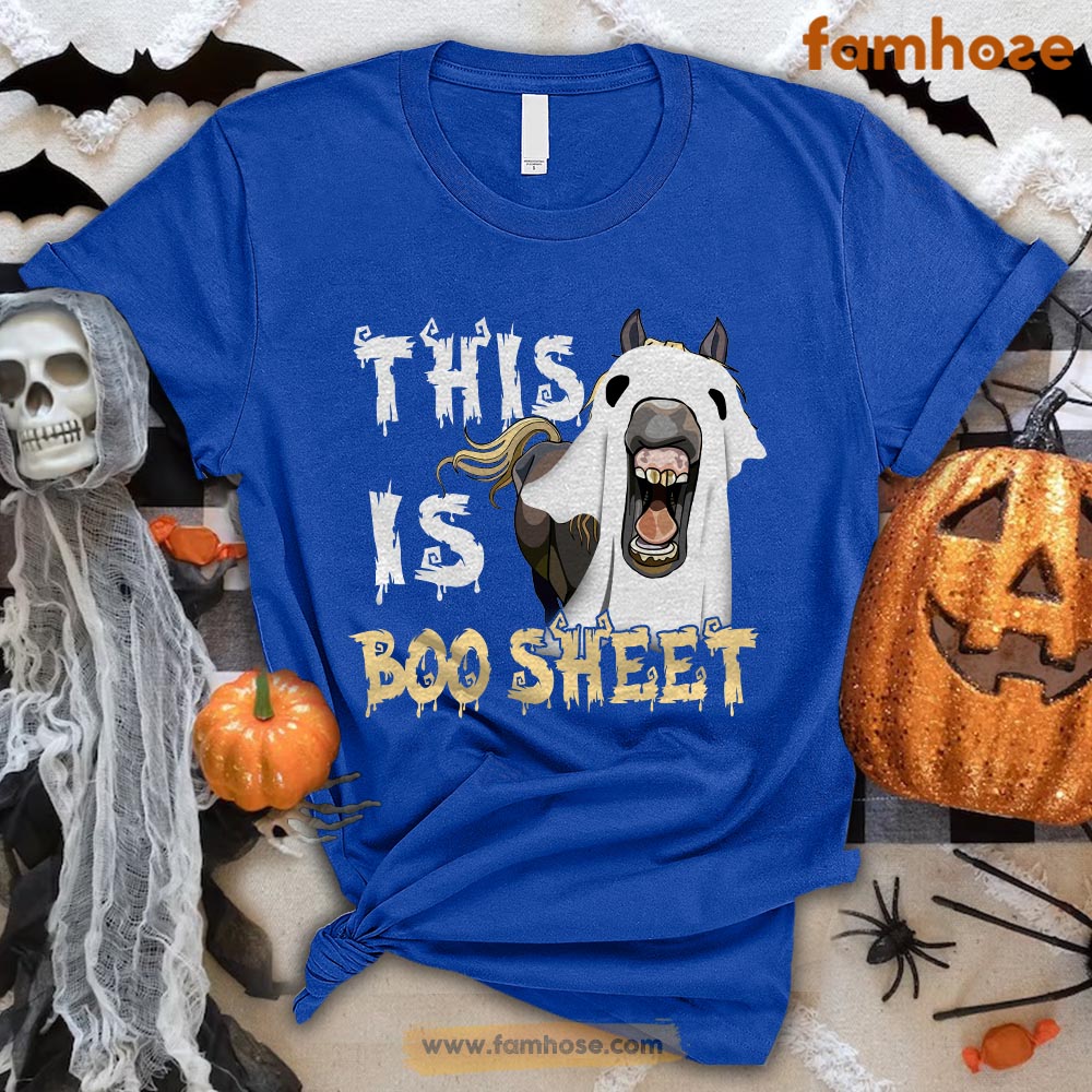 Funny Halloween Horse T-shirt,This Is Boo Sheet Halloween Gift For Horse Lovers, Horse Riders, Equestrians