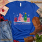 Christmas Barrel Racing T-shirt, Merry Christmas Pink Barrel With Christmas Tree Gift For Barrel Racing Lovers, Horse Riders, Equestrians