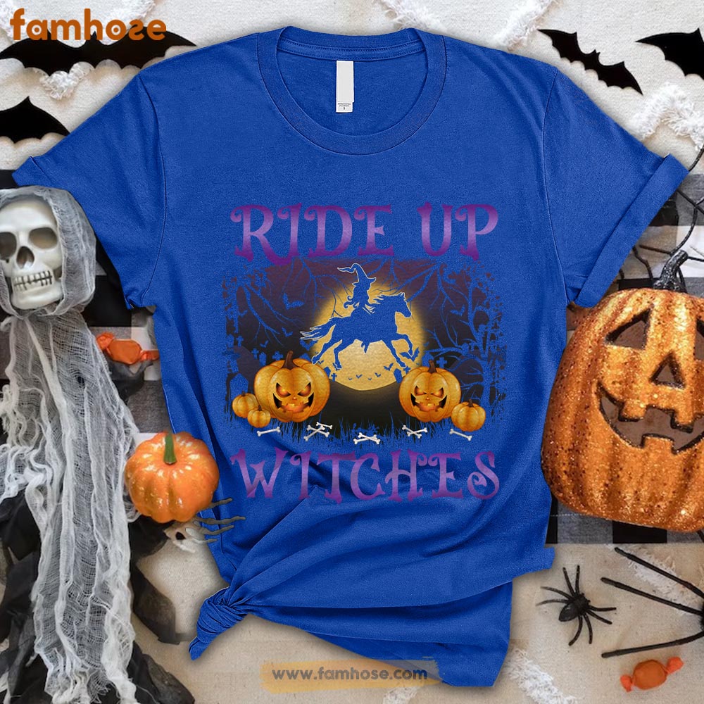 Funny Horse Halloween T-shirt, Ride Up Witches Halloween Gift For Horse Lovers, Horse Riders, Equestrians