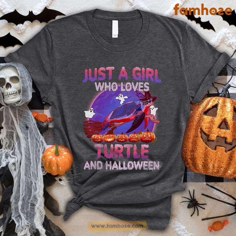 Turtle Halloween T-shirt, Just A Girl Who Loves Turtle And Halloween Gift For Turtle Lovers, Turtle Owners