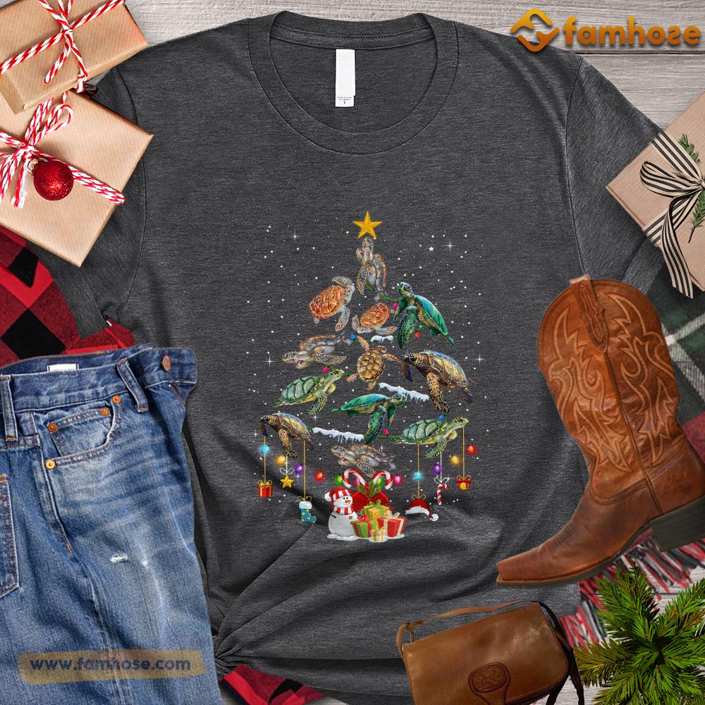 Christmas Turtle T-shirt, Christmas Tree Turtle Christmas Gift For Turtle Lovers, Turtle Owners, Turtle Tees