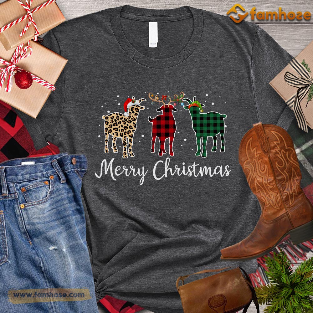 Christmas Goat T-shirt, Merry Christmas Goat ELF Leopard Reindeer Gift For Goat Lovers, Goat Farmers