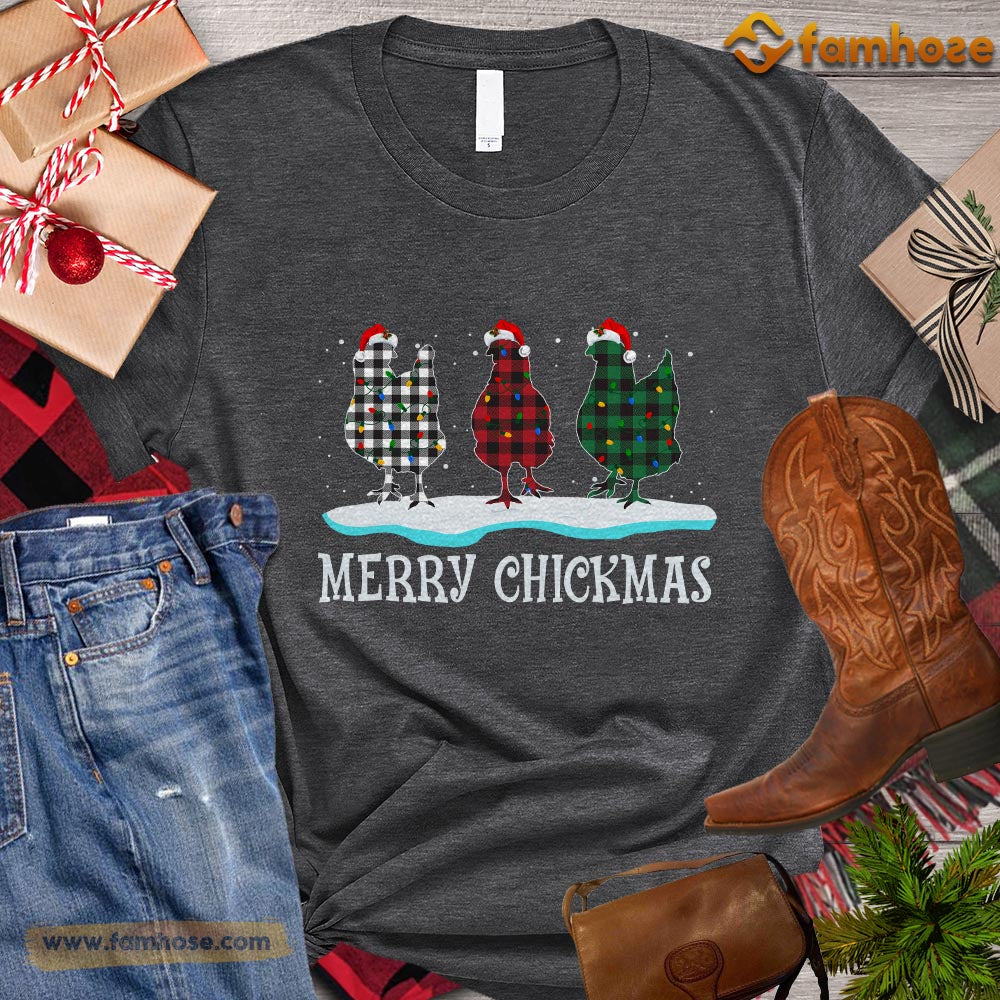 Christmas Chicken T-shirt, Merry Chickmas ELF Santa Christmas Gift For Chicken Lovers, Chicken Farm, Chicken Tees